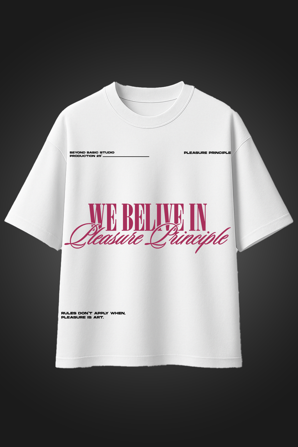 PLEASURE PRINCIPLE WHITE OVERSIZED T SHIRT