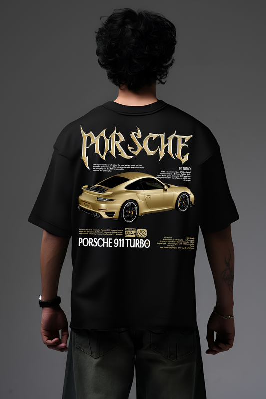 PORSHE BLACK OVERSIZED T SHIRT