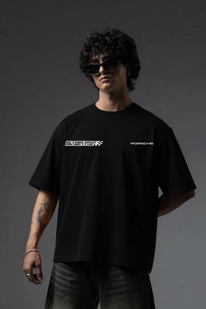 PORSHE BLACK OVERSIZED T SHIRT