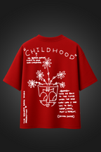 CHILDHOOD RED OVERSIZED T SHIRT