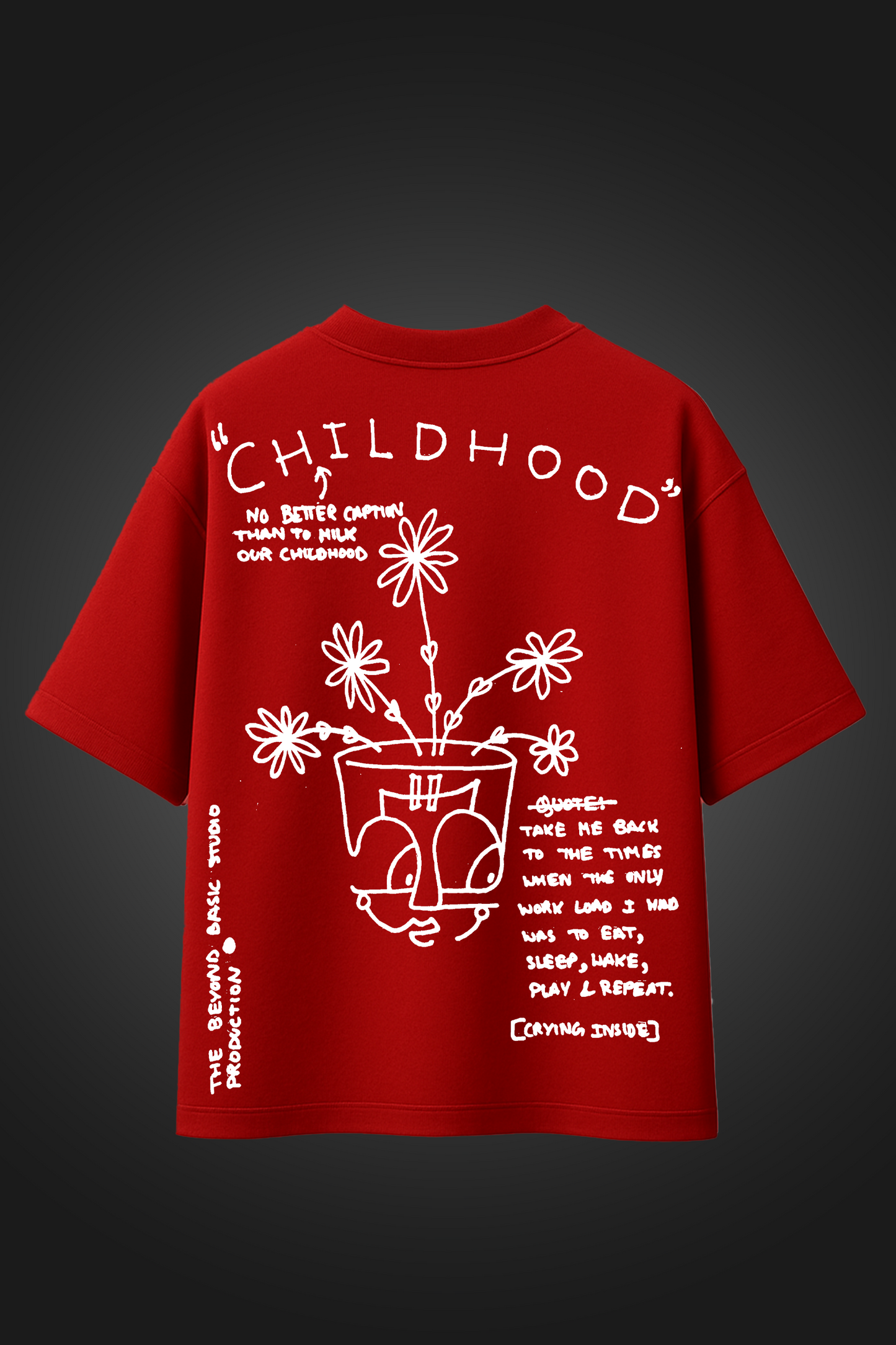 CHILDHOOD RED OVERSIZED T SHIRT