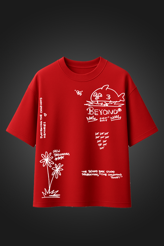 CHILDHOOD RED OVERSIZED T SHIRT
