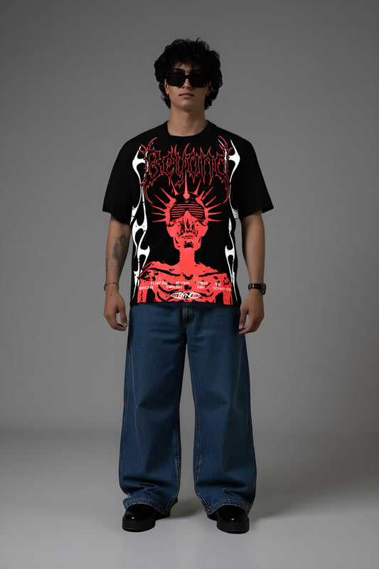 TRANCE BLACK OVERSIZED T SHIRT