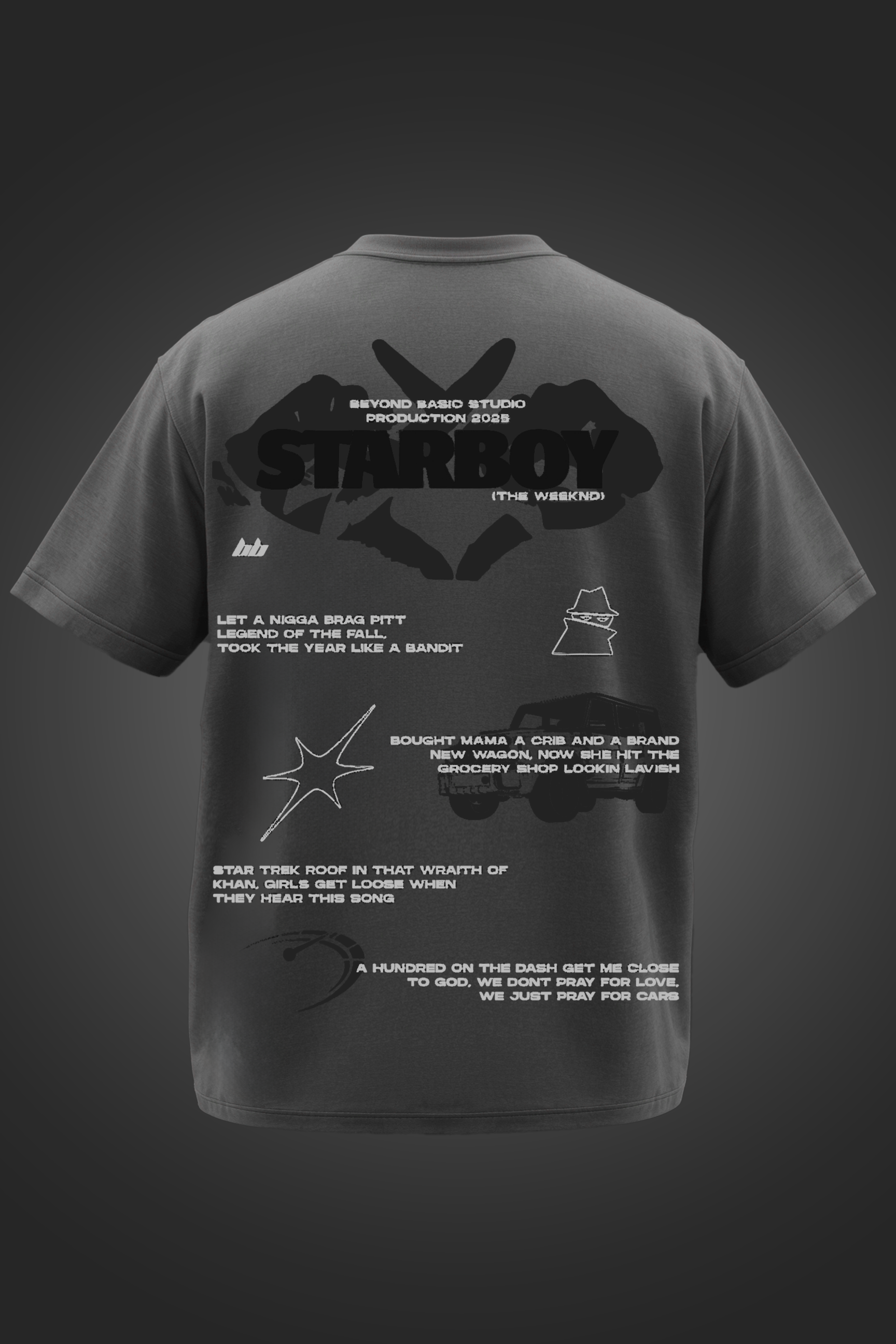STARBOY GREY OVERSIZED TSHIRT