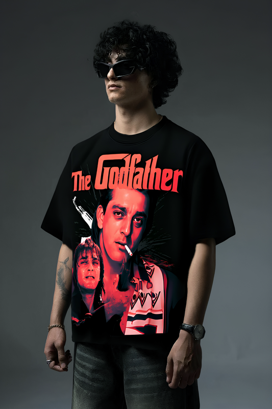 SANJAY DUTT BLACK OVERSIZED T SHIRT